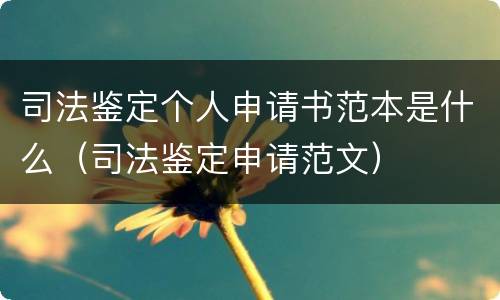 司法鉴定个人申请书范本是什么（司法鉴定申请范文）