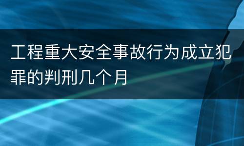 工程重大安全事故行为成立犯罪的判刑几个月
