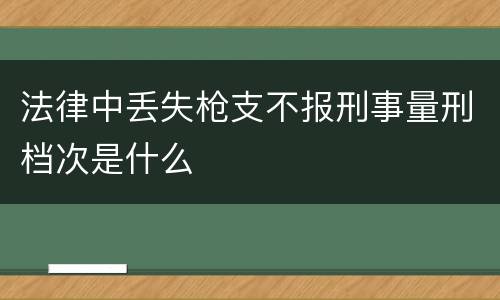 法律中丢失枪支不报刑事量刑档次是什么