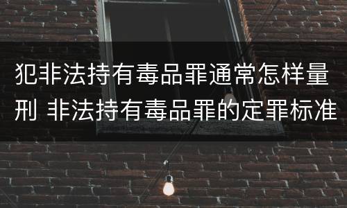 犯非法持有毒品罪通常怎样量刑 非法持有毒品罪的定罪标准