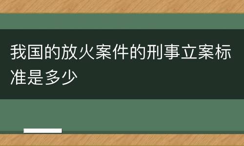 我国的放火案件的刑事立案标准是多少