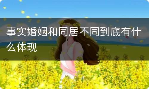 事实婚姻和同居不同到底有什么体现