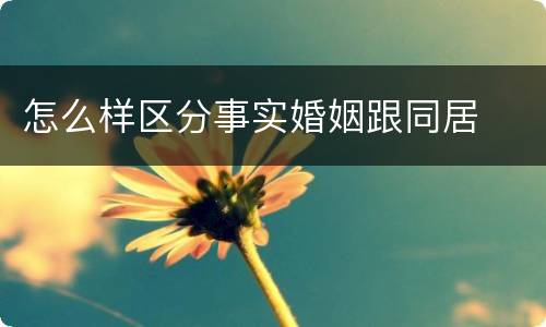 怎么样区分事实婚姻跟同居