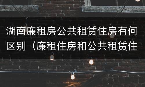 湖南廉租房公共租赁住房有何区别（廉租住房和公共租赁住房的区别）
