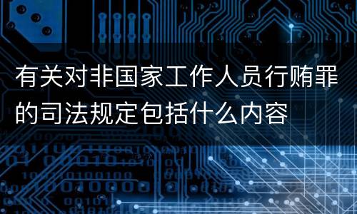 有关对非国家工作人员行贿罪的司法规定包括什么内容