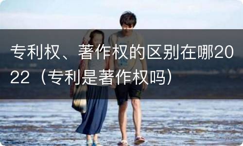 专利权、著作权的区别在哪2022(专利是著作权吗)