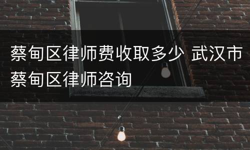 蔡甸区律师费收取多少 武汉市蔡甸区律师咨询