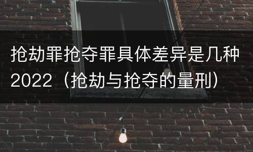 抢劫罪抢夺罪具体差异是几种2022（抢劫与抢夺的量刑）