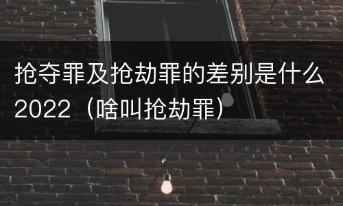 抢夺罪及抢劫罪的差别是什么2022（啥叫抢劫罪）