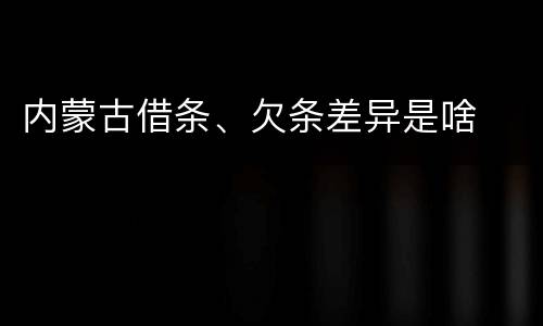 内蒙古借条、欠条差异是啥