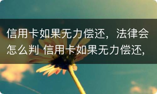 信用卡如果无力偿还，法律会怎么判 信用卡如果无力偿还,法律会怎么判决