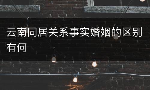 云南同居关系事实婚姻的区别有何