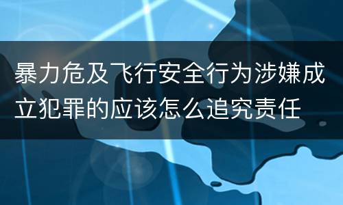 暴力危及飞行安全行为涉嫌成立犯罪的应该怎么追究责任
