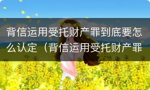 背信运用受托财产罪到底要怎么认定（背信运用受托财产罪到底要怎么认定呢）
