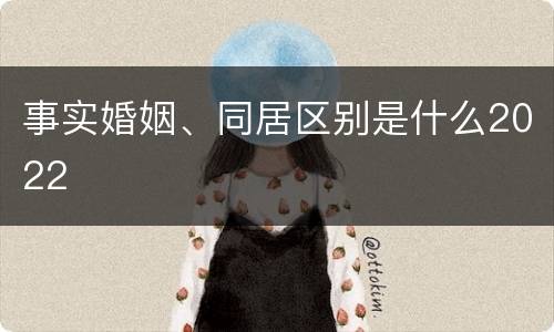 事实婚姻、同居区别是什么2022