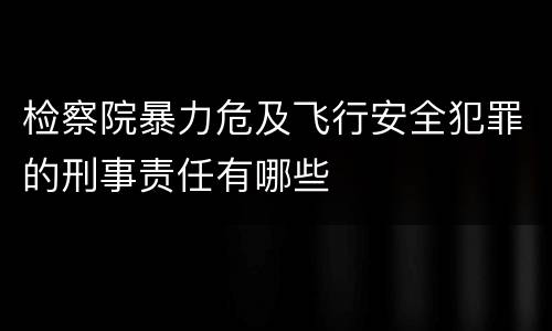 检察院暴力危及飞行安全犯罪的刑事责任有哪些