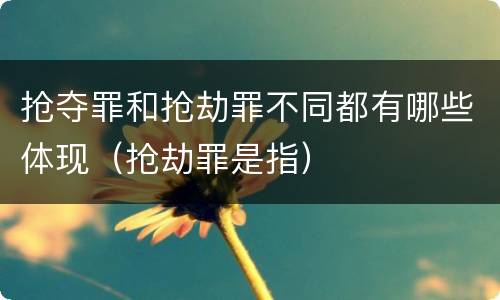 抢夺罪和抢劫罪不同都有哪些体现（抢劫罪是指）