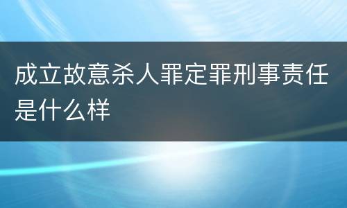 成立故意杀人罪定罪刑事责任是什么样