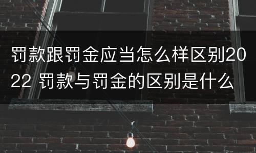 罚款跟罚金应当怎么样区别2022 罚款与罚金的区别是什么