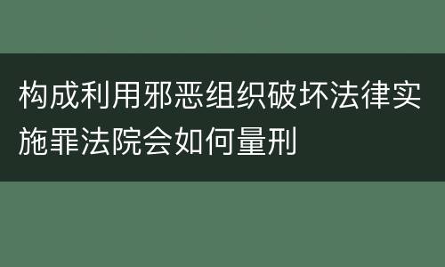 构成利用邪恶组织破坏法律实施罪法院会如何量刑
