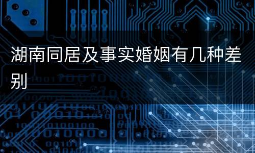 湖南同居及事实婚姻有几种差别