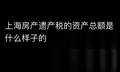 上海房产遗产税的资产总额是什么样子的