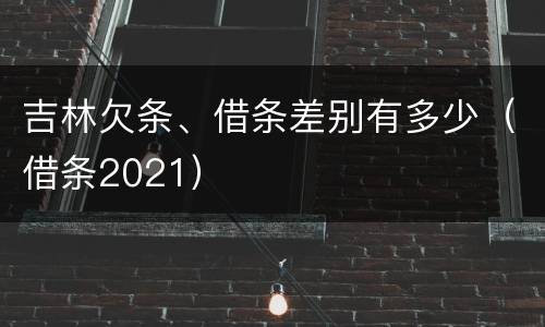 吉林欠条、借条差别有多少（借条2021）