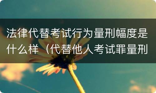 法律代替考试行为量刑幅度是什么样（代替他人考试罪量刑）