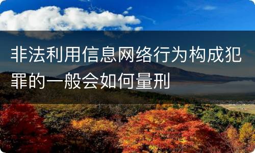 非法利用信息网络行为构成犯罪的一般会如何量刑