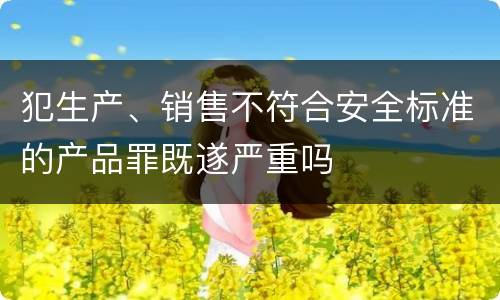 犯生产、销售不符合安全标准的产品罪既遂严重吗
