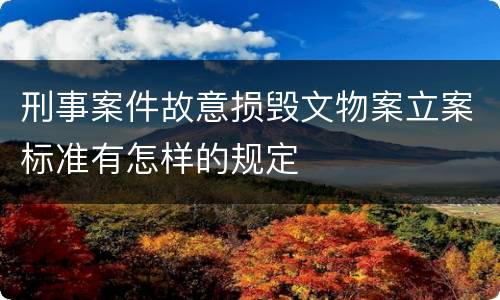 刑事案件故意损毁文物案立案标准有怎样的规定