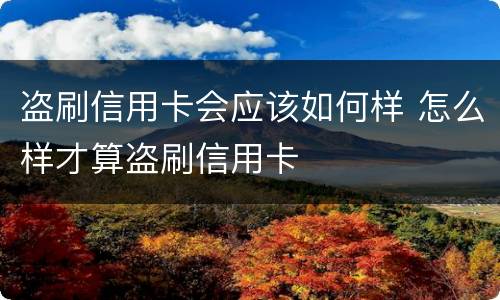 盗刷信用卡会应该如何样 怎么样才算盗刷信用卡