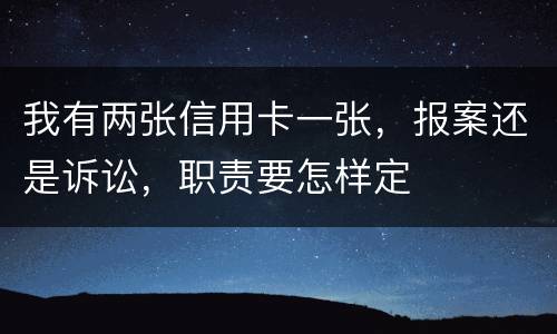 我有两张信用卡一张，报案还是诉讼，职责要怎样定