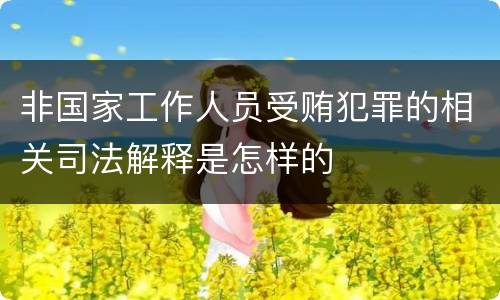 非国家工作人员受贿犯罪的相关司法解释是怎样的