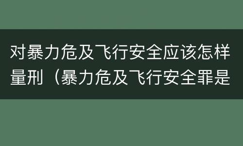 对暴力危及飞行安全应该怎样量刑（暴力危及飞行安全罪是危险犯吗）