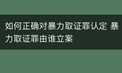 如何正确对暴力取证罪认定 暴力取证罪由谁立案