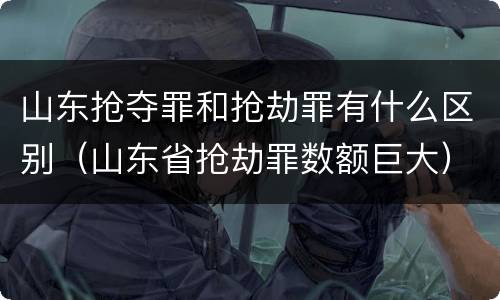 山东抢夺罪和抢劫罪有什么区别（山东省抢劫罪数额巨大）