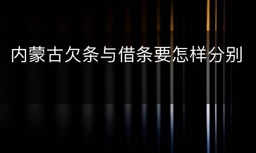 内蒙古欠条与借条要怎样分别