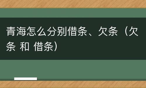 青海怎么分别借条、欠条（欠条 和 借条）