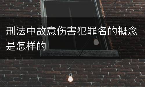 刑法中故意伤害犯罪名的概念是怎样的