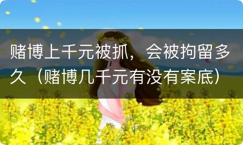 赌博上千元被抓，会被拘留多久（赌博几千元有没有案底）