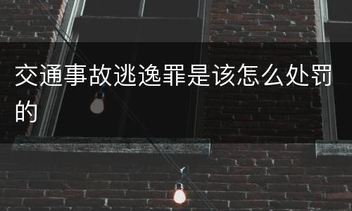 交通事故逃逸罪是该怎么处罚的