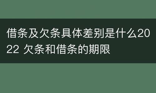 借条及欠条具体差别是什么2022 欠条和借条的期限