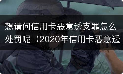 想请问信用卡恶意透支罪怎么处罚呢（2020年信用卡恶意透支判刑案例）