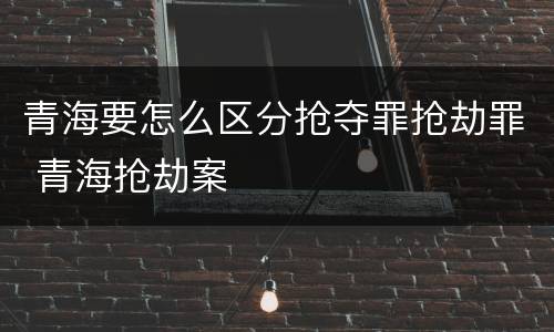 青海要怎么区分抢夺罪抢劫罪 青海抢劫案