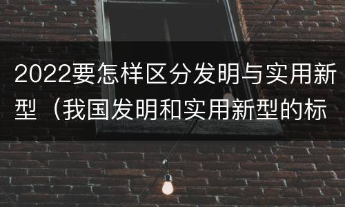 2022要怎样区分发明与实用新型（我国发明和实用新型的标准）