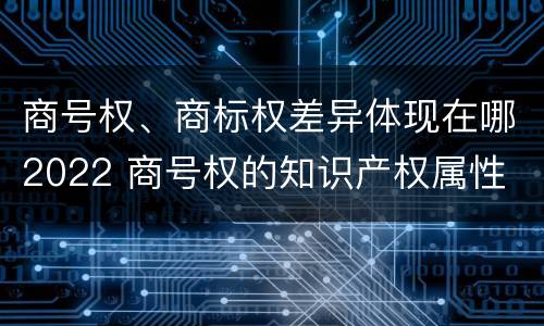 商号权、商标权差异体现在哪2022 商号权的知识产权属性