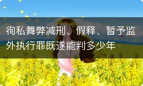徇私舞弊减刑、假释、暂予监外执行罪既遂能判多少年