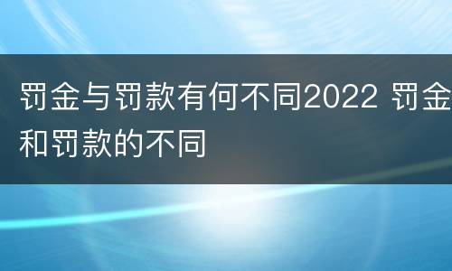 罚金与罚款有何不同2022 罚金和罚款的不同