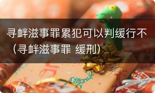 寻衅滋事罪累犯可以判缓行不（寻衅滋事罪 缓刑）